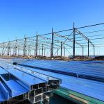 Solid H-Shape Steel Beam Gas Station Canopy Steel Structure Frame House