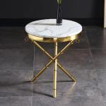 0.55 M High Stainless Steel Marble Circular Sofa Side / END Table