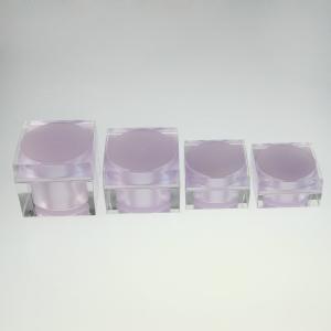 Luxury Purple Cosmetic Makeup Containers 50g Acrylic Plastic Cream Jar
