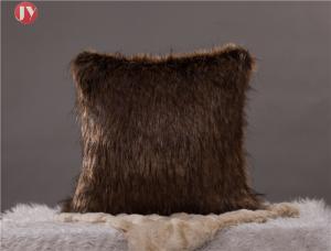 China Luxury Faux Fur Throw Pillow Cover Deluxe Decorative Plush Pillow Case Cushion Coverfor Sofa Bedroom Car 18 x 18 Inch factory