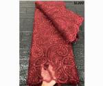 Wholesale price tulle mesh 3D embroidery flower fabric with beads and sequins