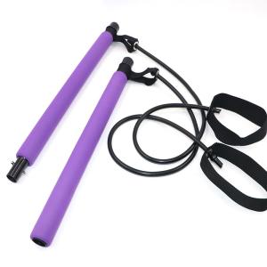 China 50cm Colorful Tone Up Pilates Bar Exercise Expander Yoga Pilates Stick factory