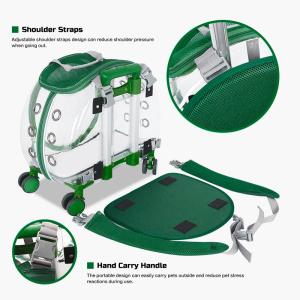 Portable Breathable Clear View Pet Trolley Bag Backpack Carrier With Wheels