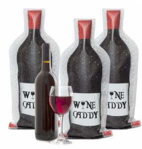 China Clear Travel PVC Wine Bottle Chiller Bag , Protective Bubble Wine Sleeve / Skin factory