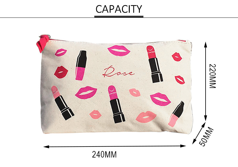 Mini Soft Cotton Canvas Cosmetic Makeup Bag For Girl