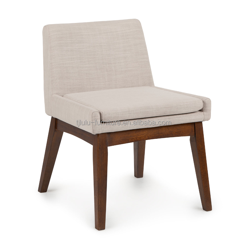 Mail Packing Nordic Modern Wood Structure Fabric Dining Chair For Restaurant Hotel Rubber Wood Frame