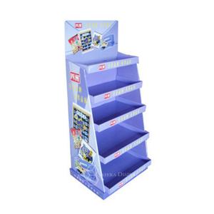 China Paper corrugated 5 layers paper Material cardboard display stand floor counter stand factory