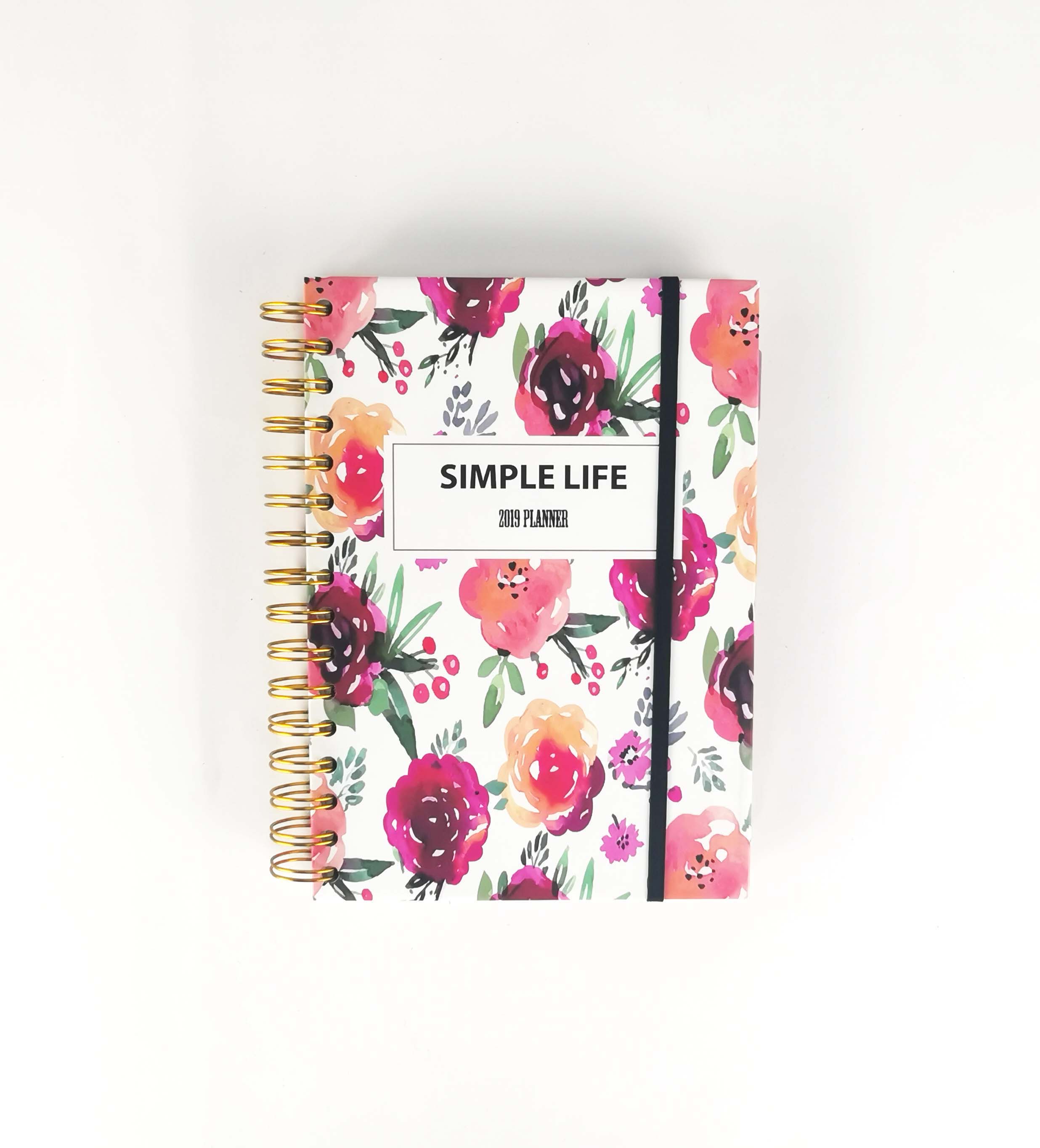 Gold Spiral Binding Academic Year Planner with Work Management and Organized Planning