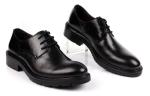 Handmade Footwear Mens Black Lace Up Dress Shoes Comfortable With Thick