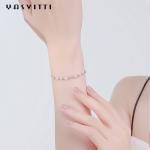 0.16oz 0.19m Sterling Silver Jewelry Bracelets S925 Zircon Cherry Blossom