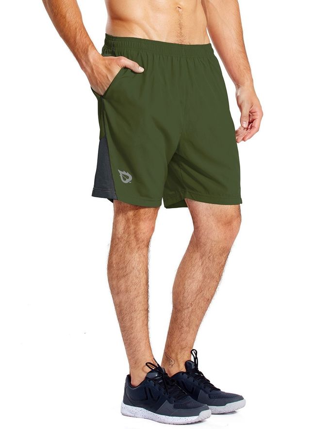 Male 7 Inches 5% Spandex Running Wear Quick Dry Mesh Liner Zip Pocket