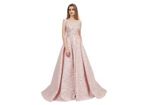 China Luxury Dusty Pink Prom Party Dress / Backless V Neck Arabic Bridesmaid Dresses factory