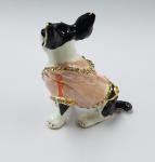 dog shape gold plated trinket box metal jewelry boxes for decoration