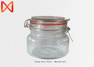 China Customized Decorative Glass Jars , Glass Kitchen Canisters Non Toxic Material factory