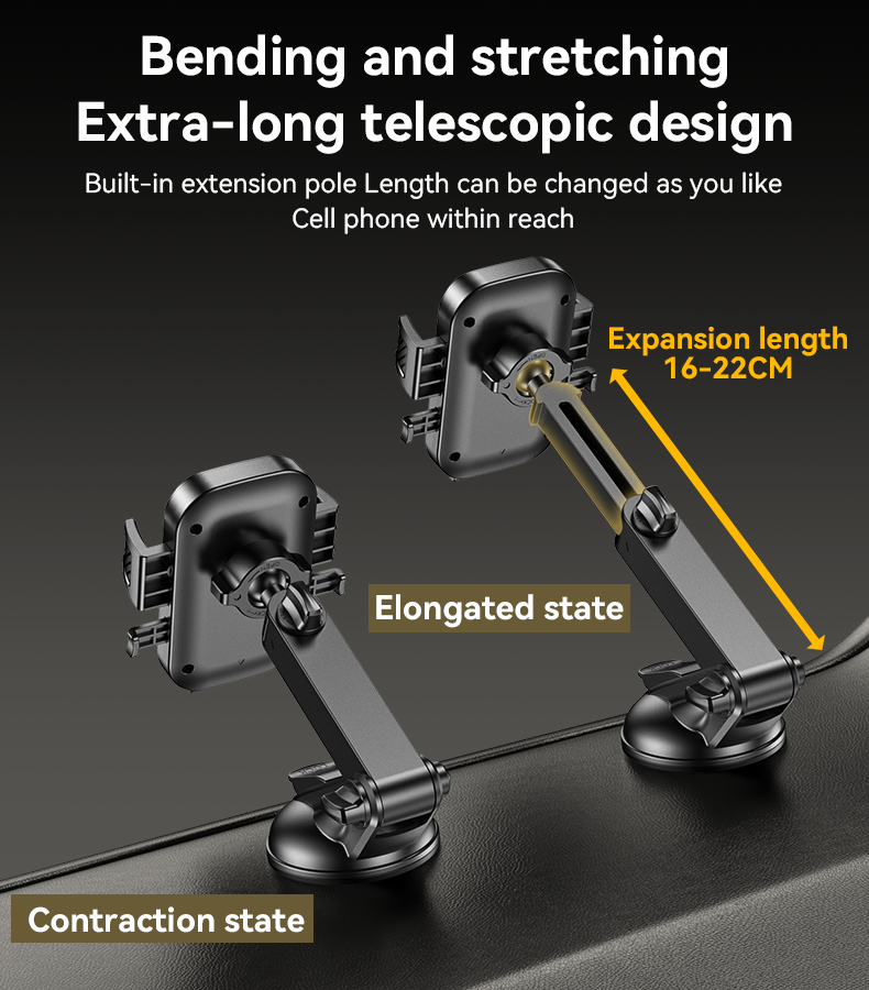 Yesido 360° Adjustable Non-slip Phone Holder with Suction Cup Bracket for 4.7-7.2 Inch Mobile Phones