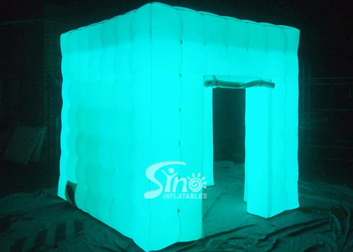 8'x8' portable cube tube Led inflatable photo booth for wedding events or parties night