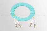 OM3 OM4 Fiber Optic Patch Cord Duplex LC Connector Light Blue Color