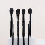Vegan Face Eye Beauty Makeup Brush Set 8pcs Shiny Black Plastic Handle