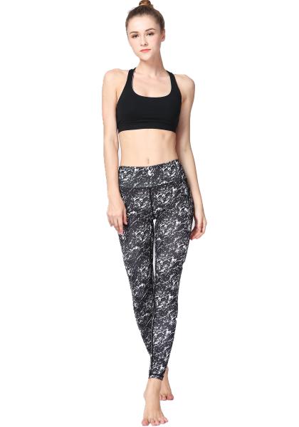 CPG Global Women's Seamless Gym Fitness Floral Black Sport Pants Yoga Leggings
