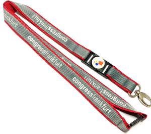 China Brand Flat Polyester Lanyard Two Side Colors Plastic Safety Buckle Egg Hook factory