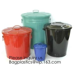 China Zinc Plated Waste Bin with 25L 35L 45L 55L 65L 75L 100L, Tin Embossed Rubbish Bin Rome Living Room Bedroom Kitchen Toile on sale