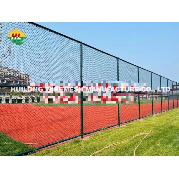 Green Pvc Coated 25x25mm Chain Link Wire Fence For Baseball Fields Or Play Ground