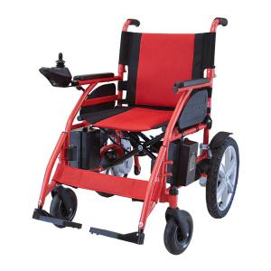 China 24V 250W Lightweight Folding Motorized Electric Wheelchair Aluminum Alloy factory