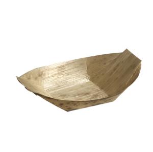 China Biodegradable Natural Bamboo Leaf Bowl Bamboo Boat Plate For Party factory