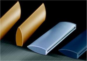 China Bullet Shaped Metal Ceiling Baffles Aluminium Suspended V Shaped factory