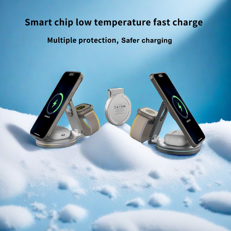 Multifunction Wireless Charger with Logo Print/Laser Support OEM Box Working Frequency 100-205KHZ