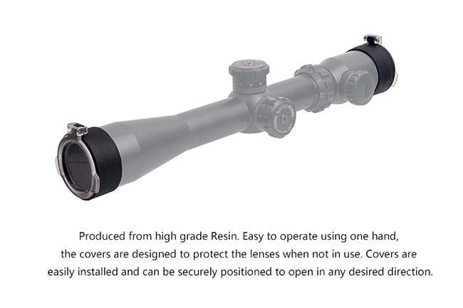 Rubber & Resin Tactical Accessories 40mm Flip - Up Riflescope Lens Covers - Clear