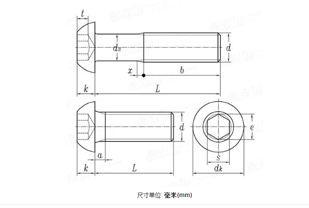 Precision Nonstandard Parts OEM Service Hex Socket Button Head Screw ISO 7380 Plain Finish