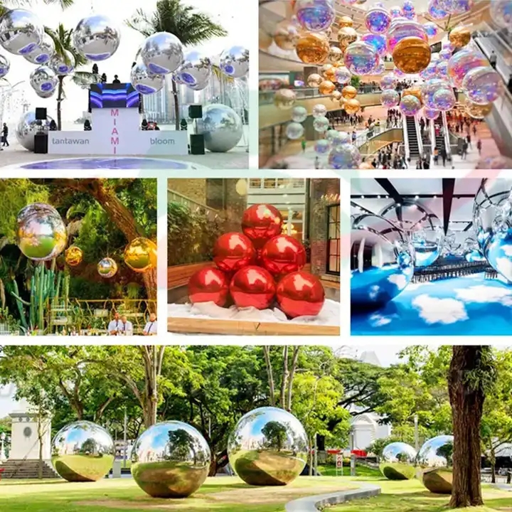 Home Decoration 100CM Laser Silver PVC Ball Hanging Material Clear Christmas Disco Mirror Balls