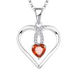 YASVITTI Sparkling Heart 5A Zirconia Necklace Rhodium Plated 925 Sterling Silver