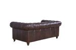 Compact Vintage Reddish Brown Leather 2 Seater Settee Multi Size With Leather