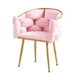 Customized Green Upholstered Dining Chairs Metal Legs Fabric Velvet Dining