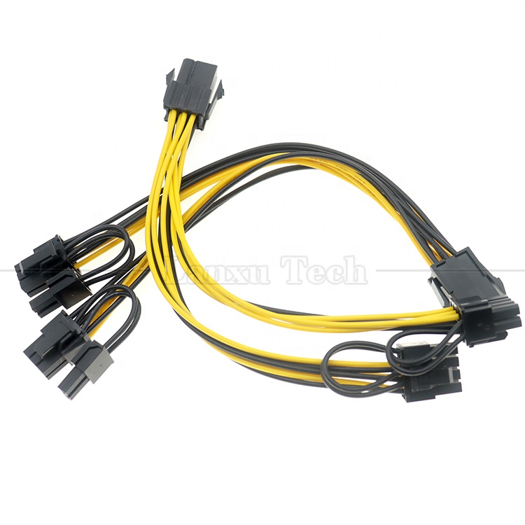 18AWG Pure Cooper Splitter 6 PIN Female to Dual 8 PIN 6+2 Male PCI Express PCIe Cable for GPU Graphics Cards