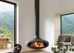 60m2 Suspended Wood Fireplace 0.6m Ceiling Mounted Fireplace