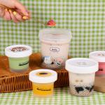Food Grade Plastic Ice Cream Container With Cover Custom Ice Cream Cup