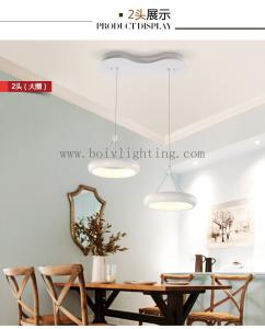 China Two LED Light Pendant Lightings And Handelier White Color Aliminum factory