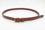 Painting Buckle Womens Genuine Leather Belt 1.8cm Width Orange / Beige Color