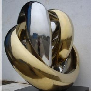 China Circle Mirror Metal Modern Indoor Sculptures Abstract Stainless Steel factory