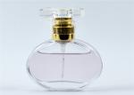 30ml 50ml 100ml Flat Round Small Perfume Bottles , Clear Glass Spray Bottle