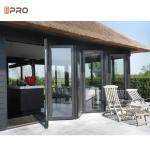 Modern House Frameless Black T5 Aluminum Folding Doors