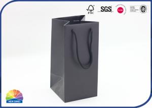 China Food Grade Medium Paper Gift Bag Matte Black For Beverage Packaging factory