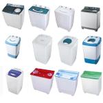 White Two Tub Laundry Semi Auto Washing Machine 9kg Top Load