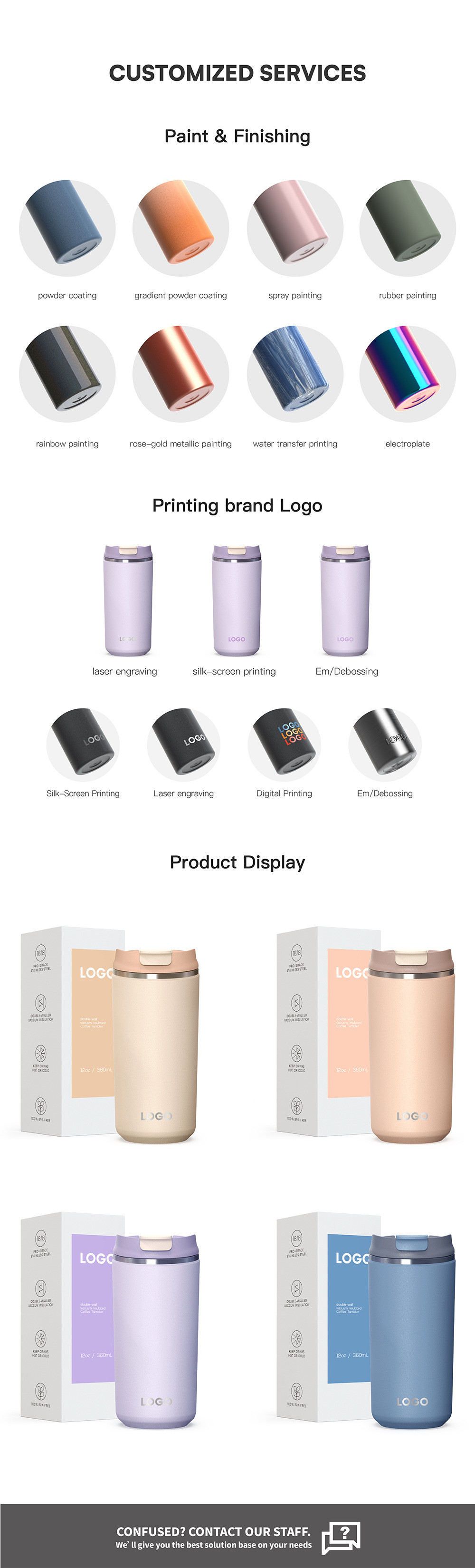 Keep Warm Portable Water Cup BPA Free Leak Proof Custom Isolierte Kaffeetasse Travel Thermal Edelstahl Vakuum Wieder Verwendbare Kaffeetasse