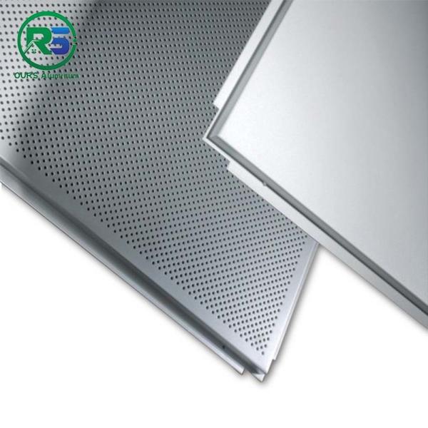 0.7mm Thickness Lay In Metal Ceiling Tiles Standard Hollow CNC Perforated