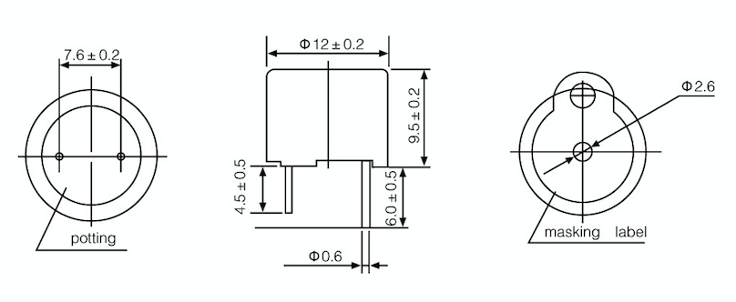 Integrated Electromagnetic Buzzer / 85DB 5v Active Buzzer With Waterproof Sticker