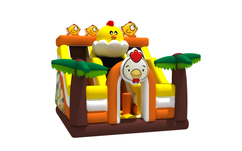 Commercial Events Inflatable Funny Park Kids Inflatable Chicken Cartoon Bouncer With Slide Combo